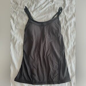 Lululemon black yoga bra strappy tank top with low back